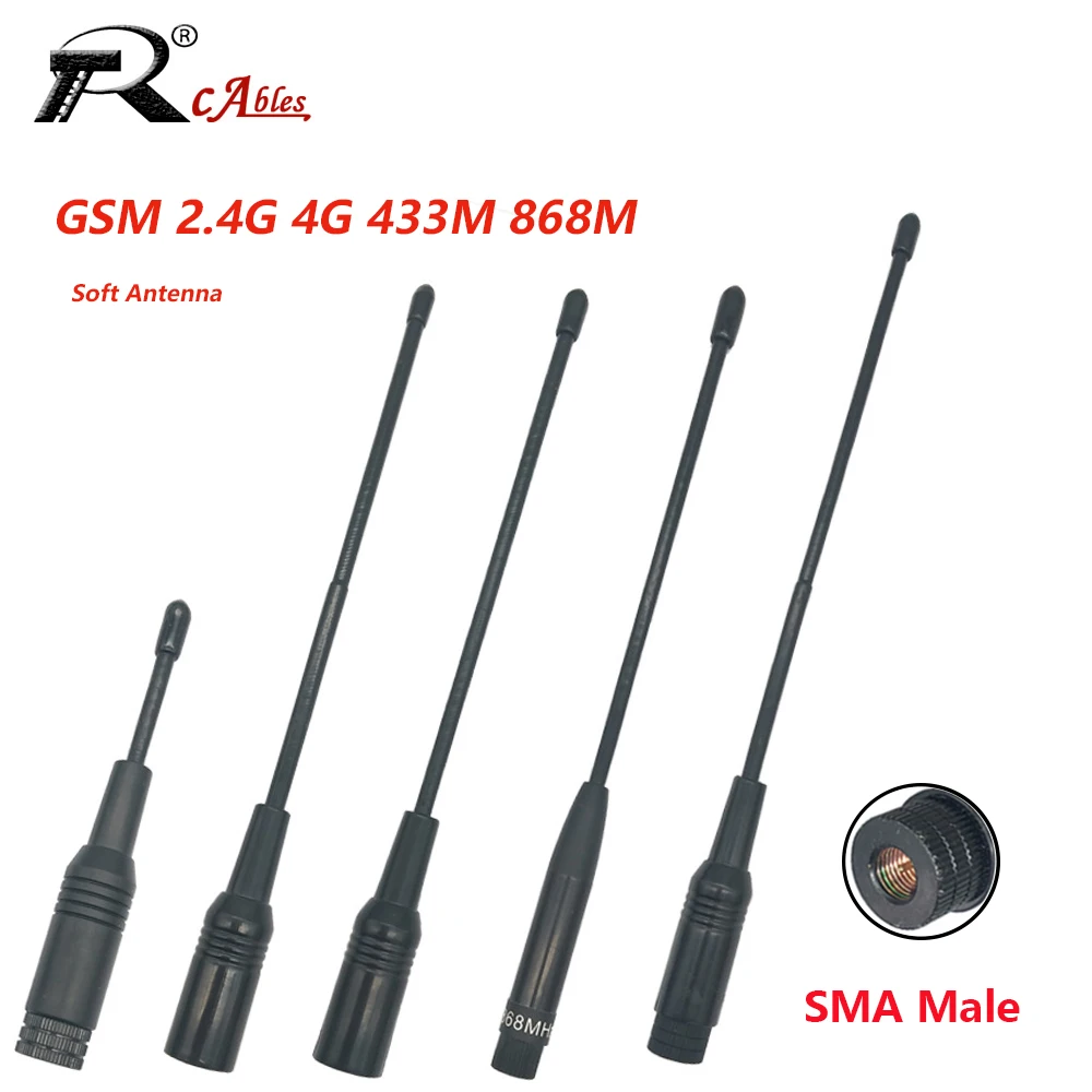 

1PC GSM 2.4G/WIFI 4G 433/868MHz Soft Whip Antenna Wireless Data Transmission Module Internet of Things Radio Soft Whip Antenna