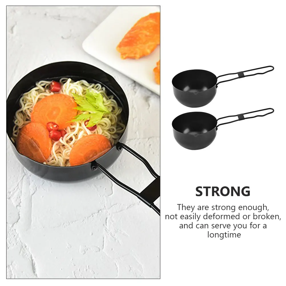 

2Pcs Outdoor Picnic Iron Stew Pot Cooking Pot Portable Camping Cookware Butter Warmer