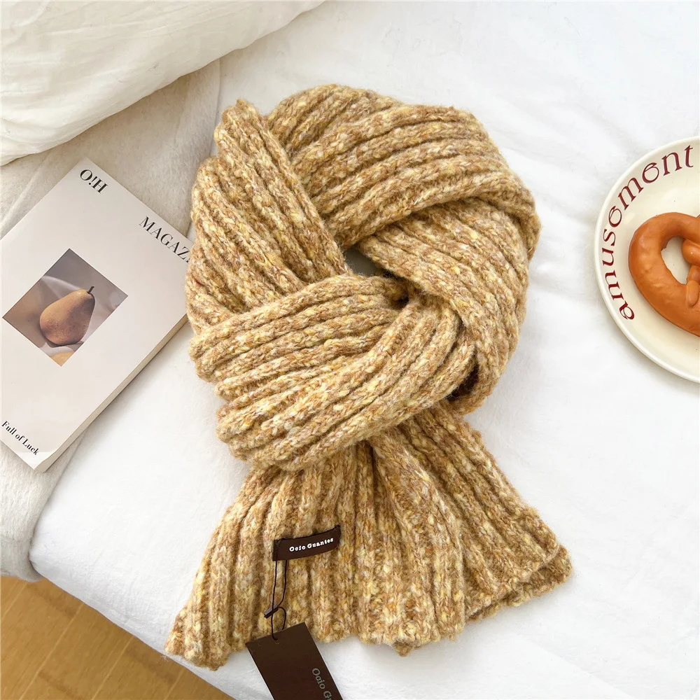 الأزهار الخريف الشتاء المرأة وشاح طالب محبوك جديد الكورية نمط سميكة الصوف الرقبة أدفأ زوجين تنوعا