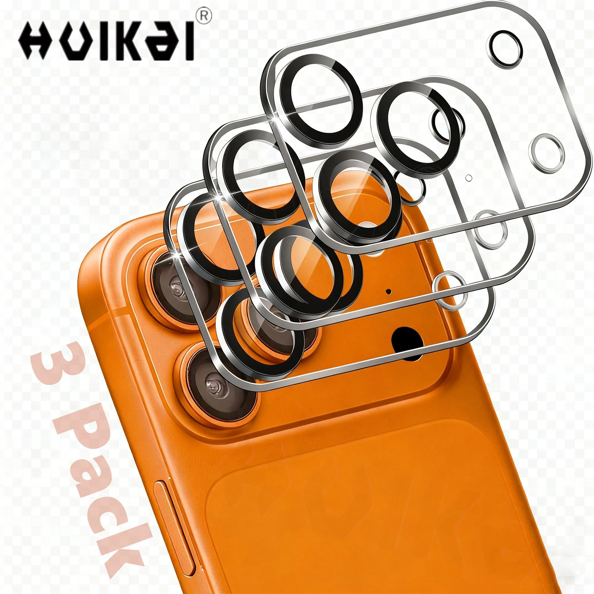 For iPhone 17 Pro Max 17 Pro 17 Air Camera Lens Protector 3 Pack Drop Protection Friendly 9H Transparent Tempered Cover Screen