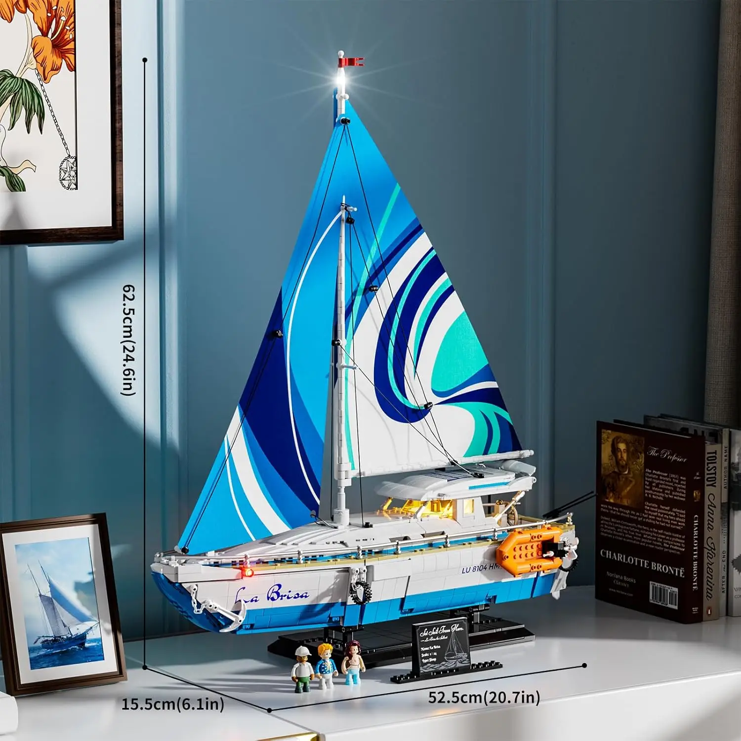 Velero La Brisa Lighting Bicycles Set - City Yacht Juego de exhibición de colección de 1640 piezas para adultos y amantes de la técnica