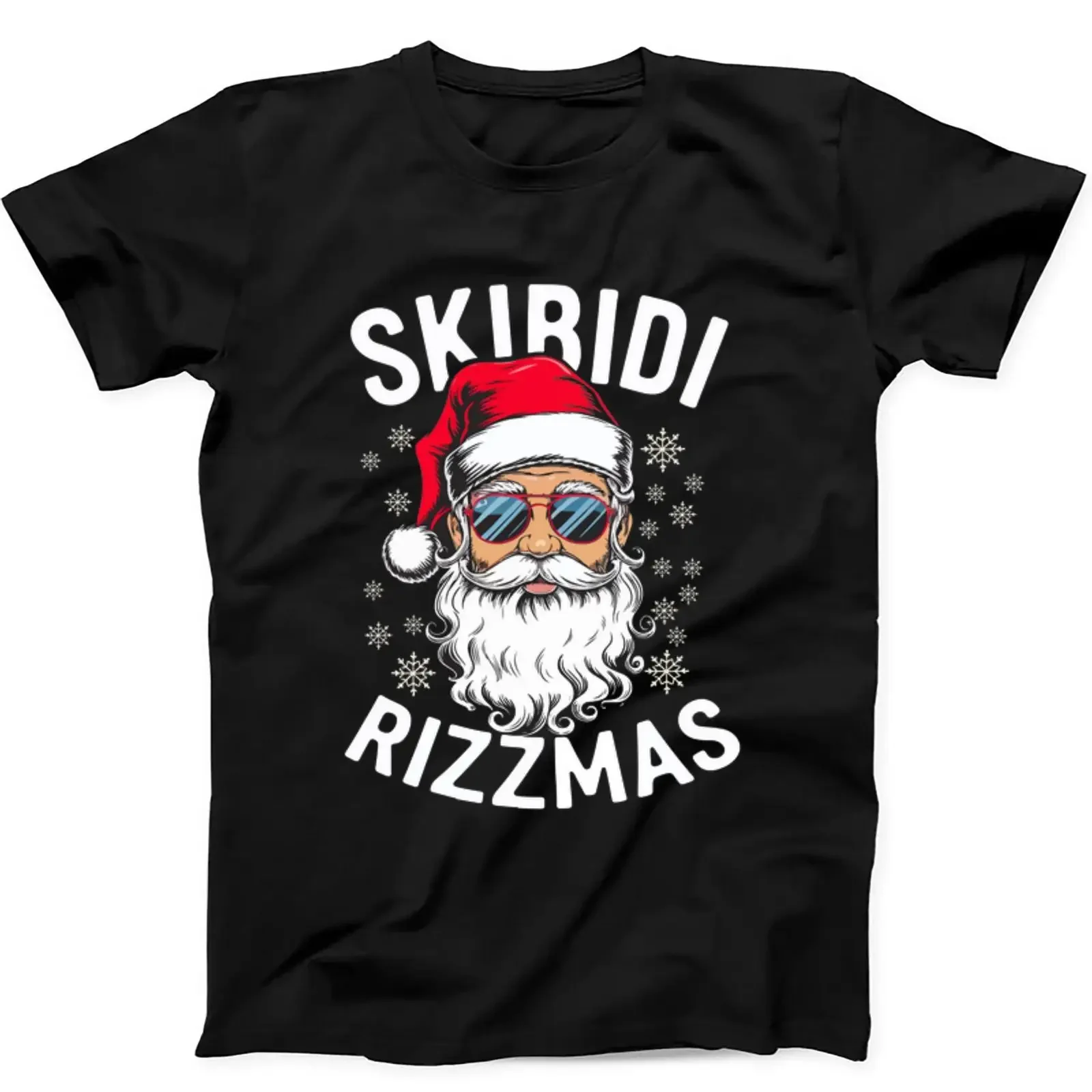 Skibidi Rizzmas Christmas Rizz Santa Funny T Shirt Black 297 vintage Washed Stretched Stylish Soft Slightly streetwear