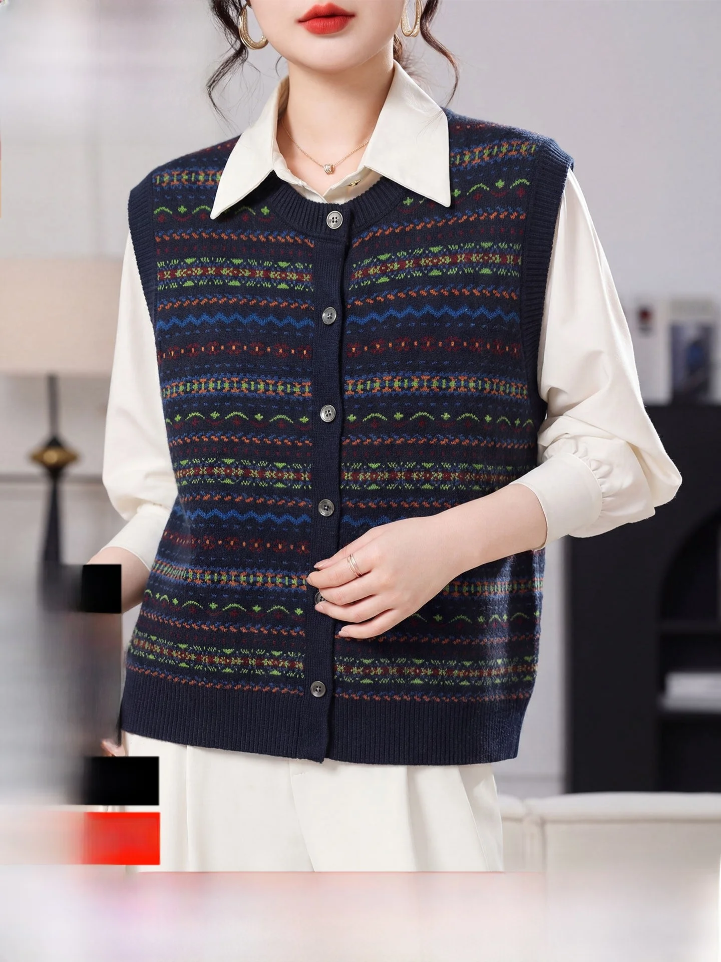 

Eordos Spring New round Ne Svel Wool Knitted Jaet Women ort Loose Versatile Sweater Commute Sle Knitted Cardigan