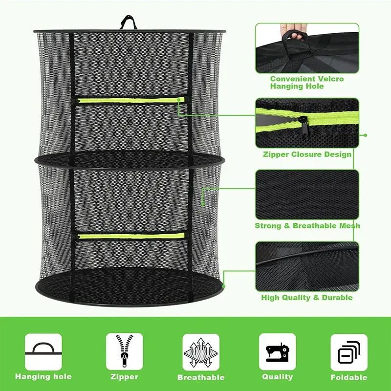 Food Drying Net Mesh Dryer for Herbs Fruit Fish Meat Greens Durable Organizer for Home Garden Food Processing and Storage