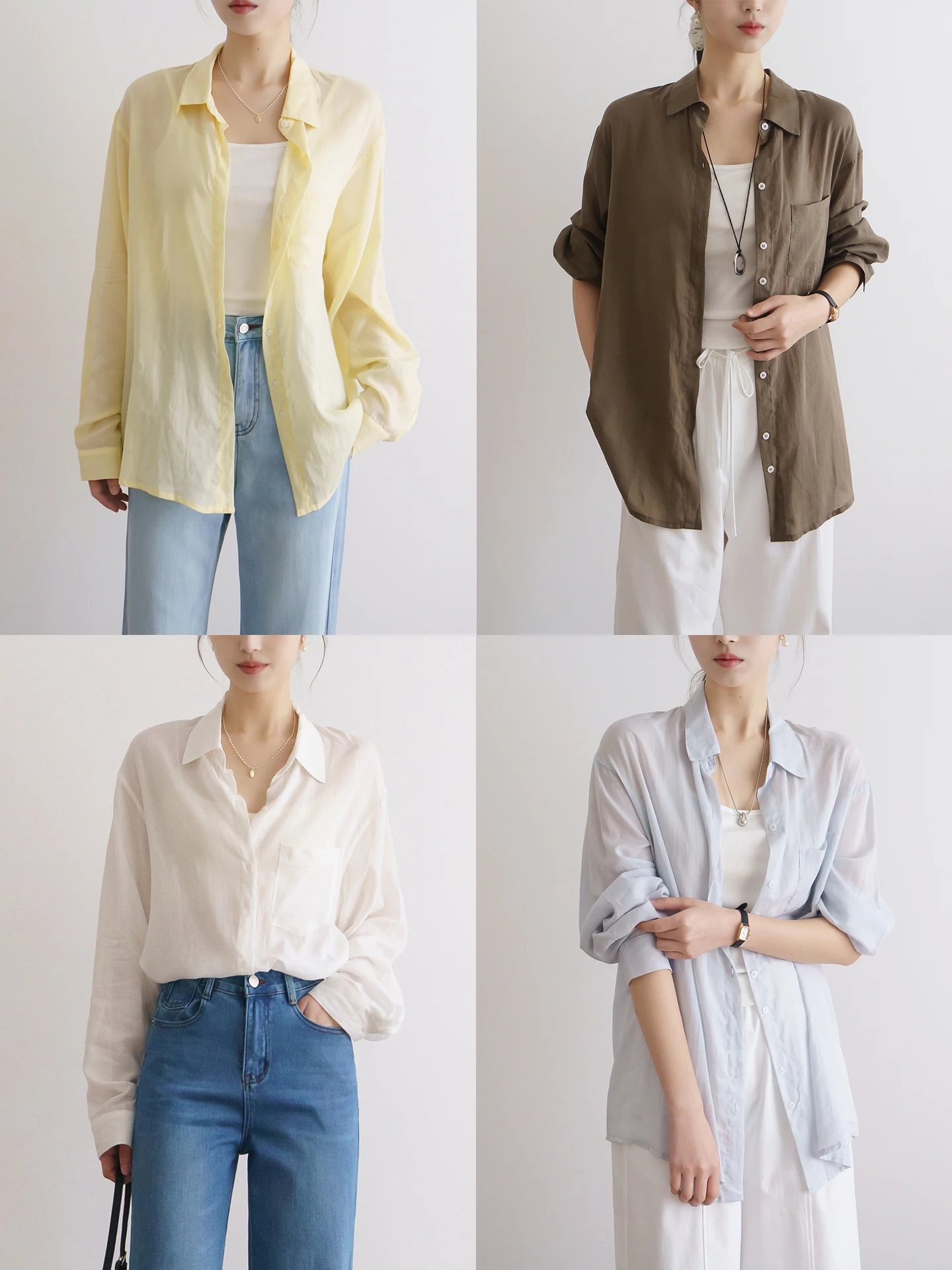 

Floradance Women's Thin Linen Shirt Simple Sun Protection Versatile Spring Summer Casual Loose Fit Breathable Comfortable