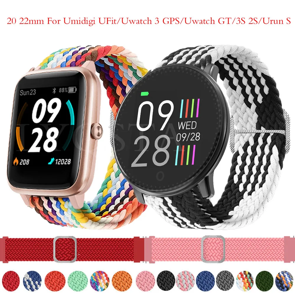 22mm Nylon Band For Umidigi Uwatch 3 GPS/GT/UFit/Uwatch 3S 2S Sport Watchband For Umidigi Urun S Wristband Replacement Bracelet