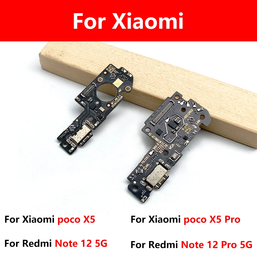 50Pcs，USB Charger Charging Port Microphone Dock Connector Board Flex For Xiaomi Poco C61 F4 5G F3 GT X5 F5 Pro M5 M5S X3 X4 GT