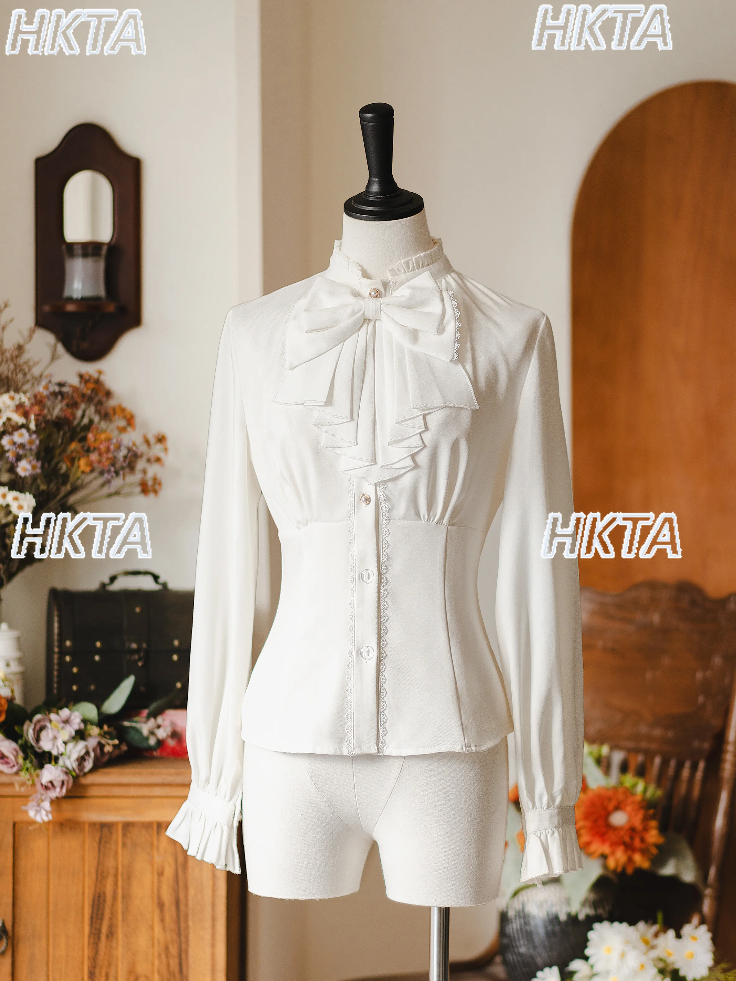 Chemise en mousseline de soie originale, chemisier Lolita, chemises blanches Vintage françaises à manches longues pour dames, nouvelle collection automne 2025