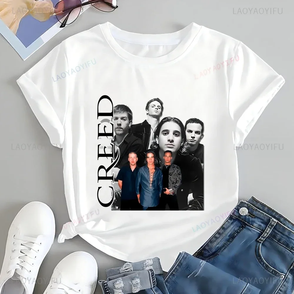 

Poster-printed T-shirt for The American Rock Band "Creed", Suitable for Both Men and Women, Made of Cotton Material