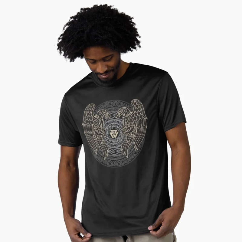

0415 Norse Viking Ravens Valknut Celtic Knotwork Nordic Gift T-Shirt Norse Myths Graphic clothes 100% cotton All size tops
