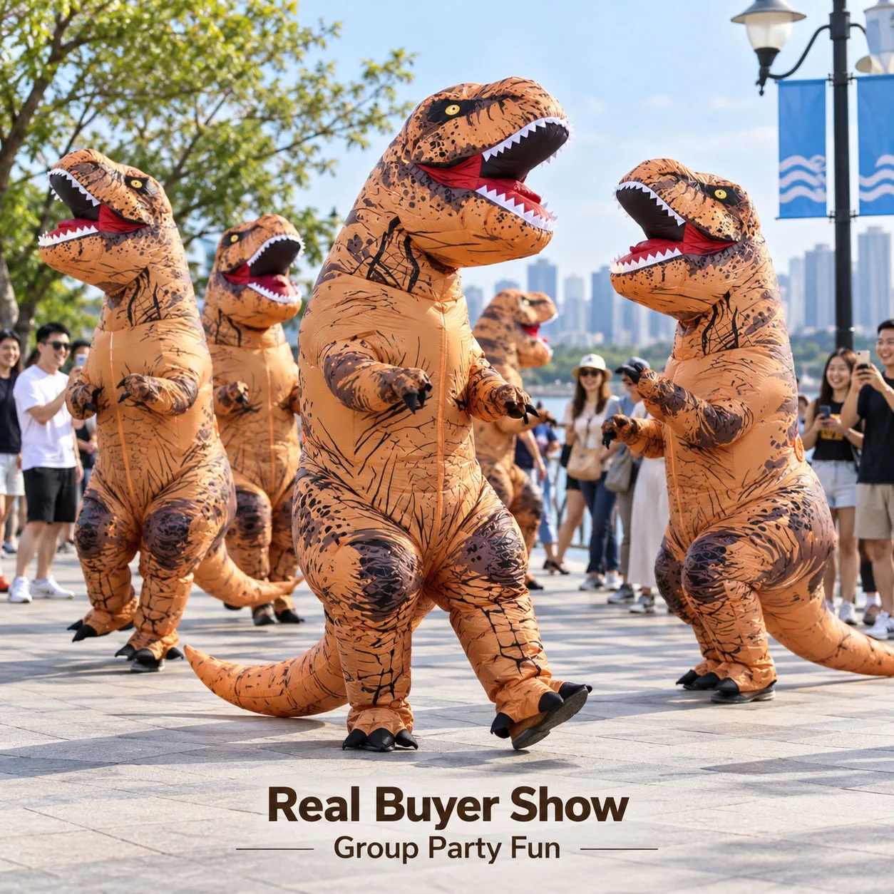Image of Aufblasbares T-Rex-Dinosaurier-Kostüm für Erwachsene und Kinder, Ganzkörper-Lustiges Cosplay für Halloween-Party, Karneval, Festival, Bühnenauftritt