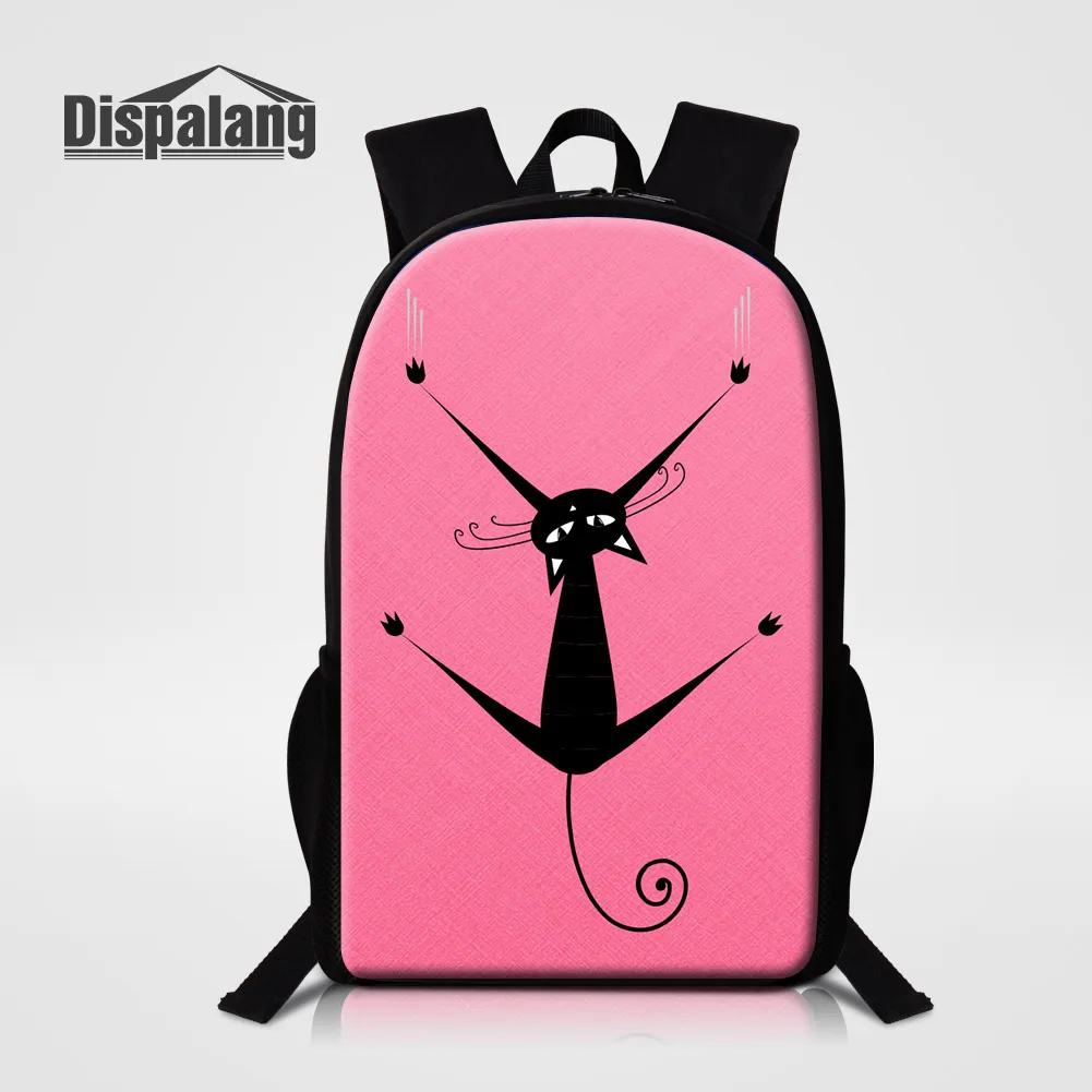 

Женский модный рюкзак Art Pink Cat, школьный рюкзак с животными, большая вместительная школьная сумка для младших классов, повседневный рюкзак для девочек, Rugtas