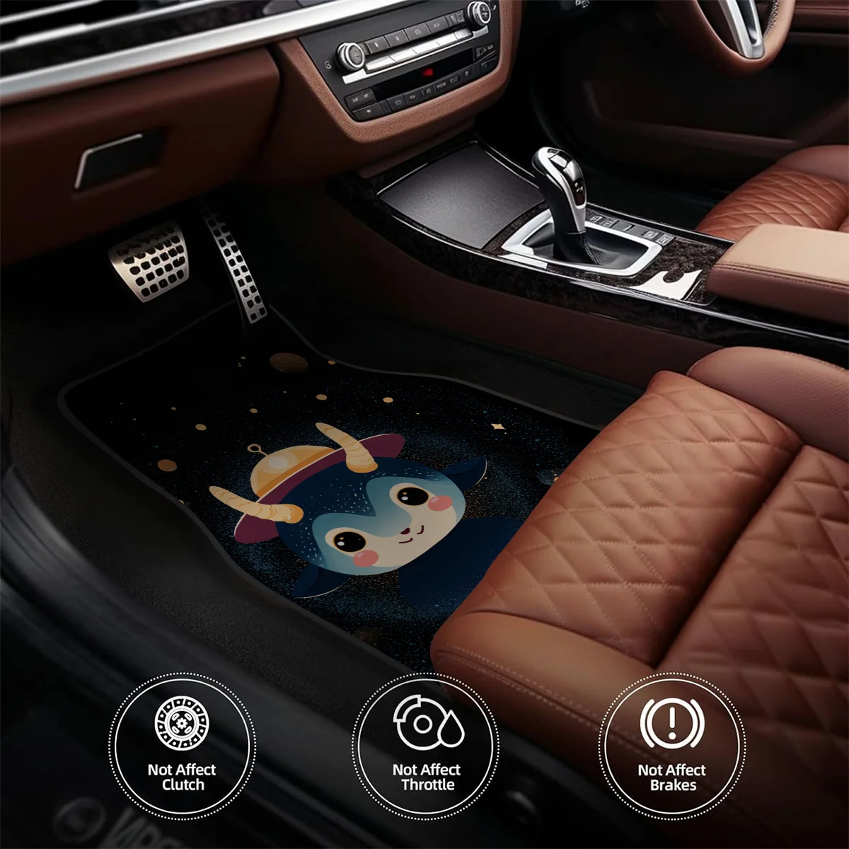 

Комплект из 4 автомобильных ковриков с изображением созвездия Телец - подходят для седанов/внедорожников - декор интерьера и защита пола, декоративные коврики, полиэстеровые коврики, легко моются