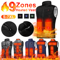 9 Heated Vest Zones Electric Heated Jackets Electric Self Heating Vest Warming Waistcoat Washable Thermal Heated Clothes Vests