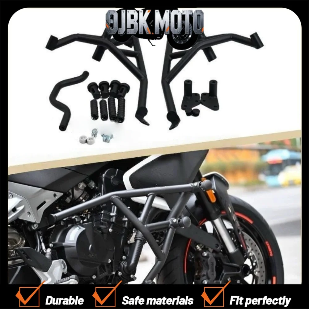 For CFMOTO 800NK NK800 motorcycle carbon steel competition bar aluminum alloy anti-fall head spring bumper modification
