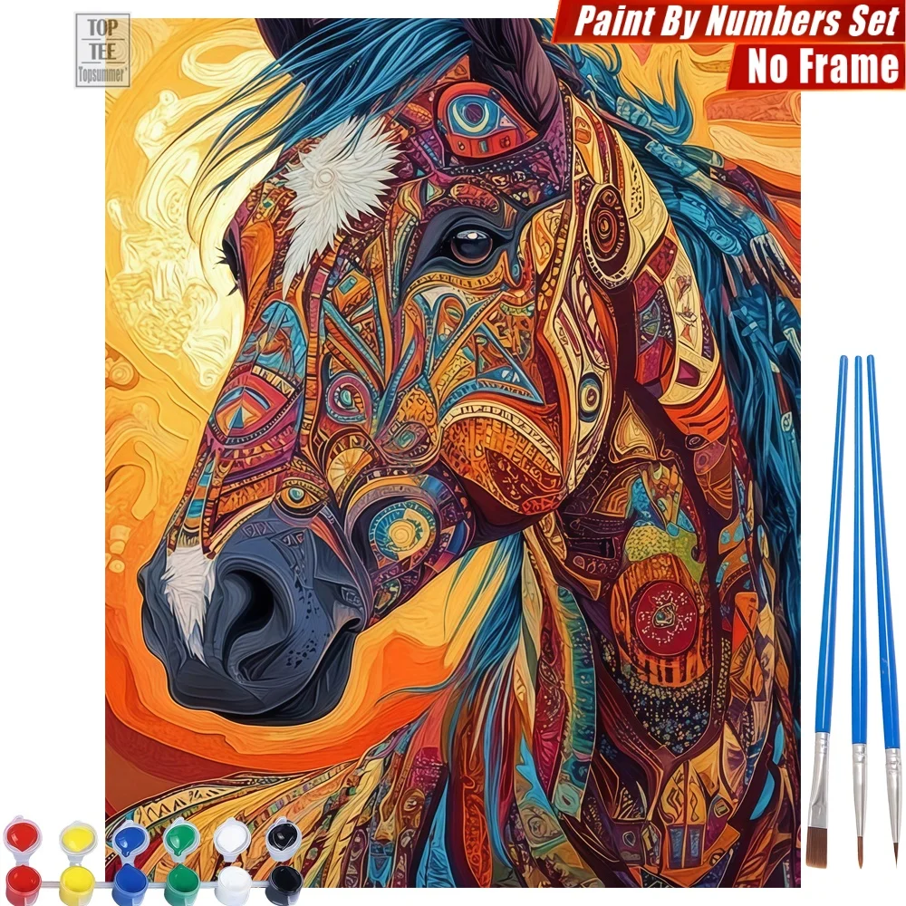 

Набор для рисования по номерам с изображением головы лошади - художественное полотно с изображением головы лошади, настенное искусство, пасхальный подарок для учителя