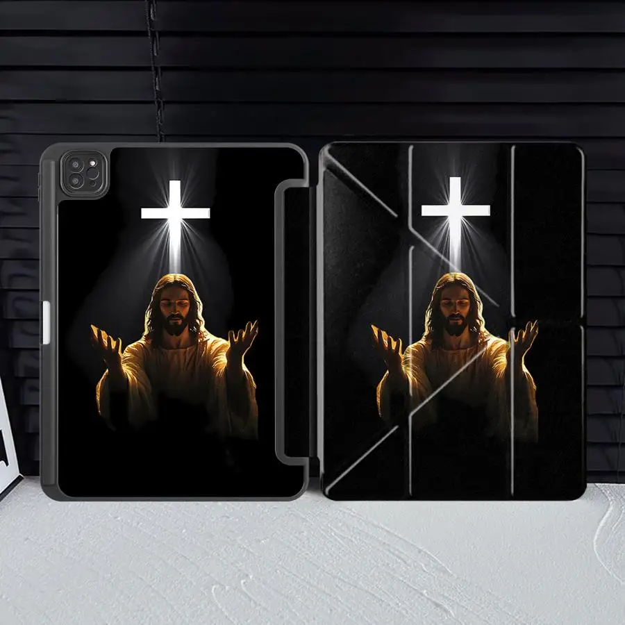 Jesus Cross Tablet Case For iPad Air 4 5 M3 M2 M4 11inch Pro 2025 Mini 6 7 Pro 11th 10th 9th 8th 7th 12.9inch Holder Cover