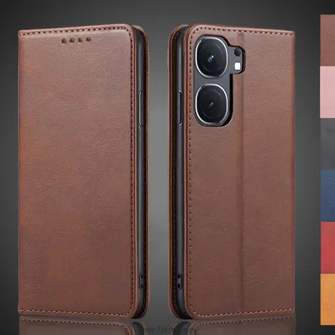 Capa de couro com atração magnética para vivo iqoo neo 9/iqoo neo9 coldre flip capa carteira bolsas de telefone fundas coque
