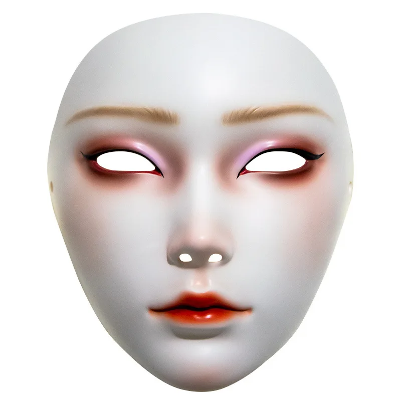 

Ancient mask full face beautiful woman white national style hanfu