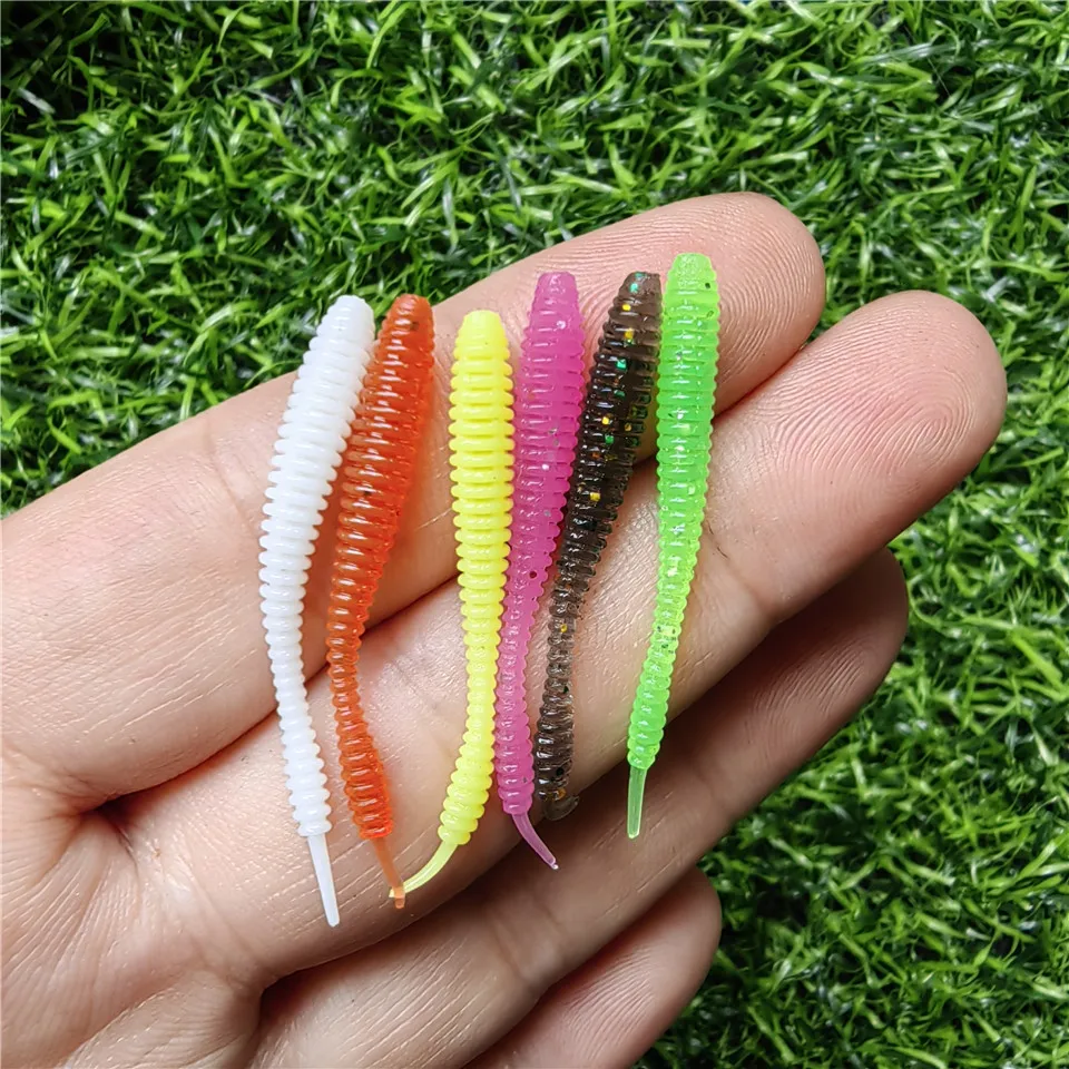 SWOLFY Ajing Soft Fishing Lure Worm 4cm/0.15g TPR Plastic Bait per acqua salata d\'acqua dolce Walleye Trout Bass 20 pz/scatola