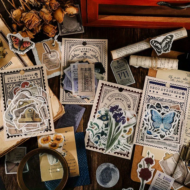 40Pcs Time Messenger Series Sticker Scrapbook Handbook DIY Diary Material Collage Aesthetic Craft Supply Sticker