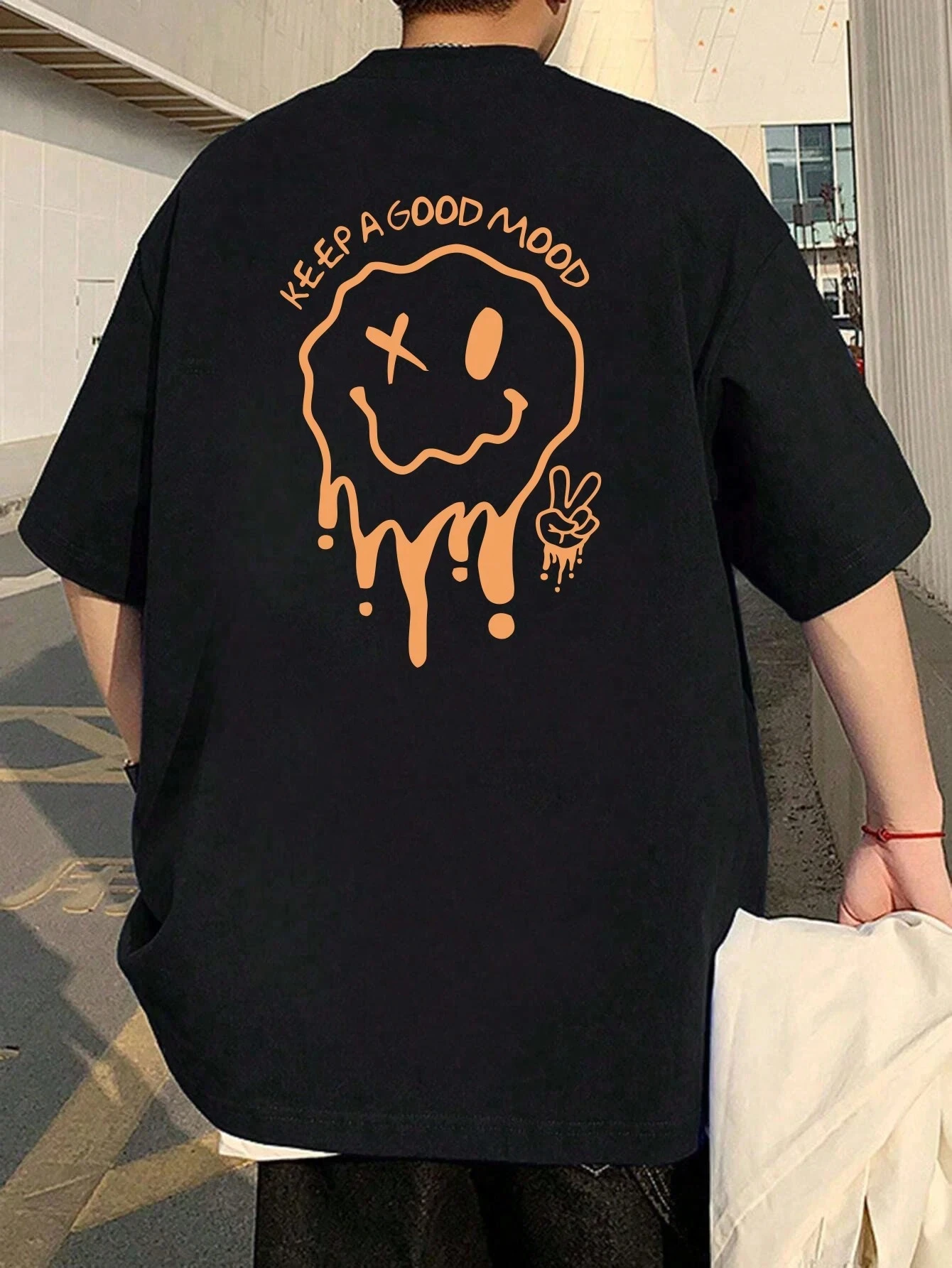 2026 New Keep A Good Mood Family Matching Unisex Oversized T Shirt Melting Smile Back Print Streetwear Tee