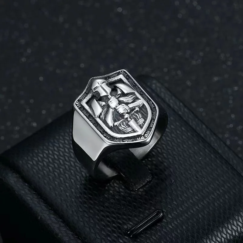 European and n new vintage rings, Stainless Steel Templar Knights Templar Crusades men's rings