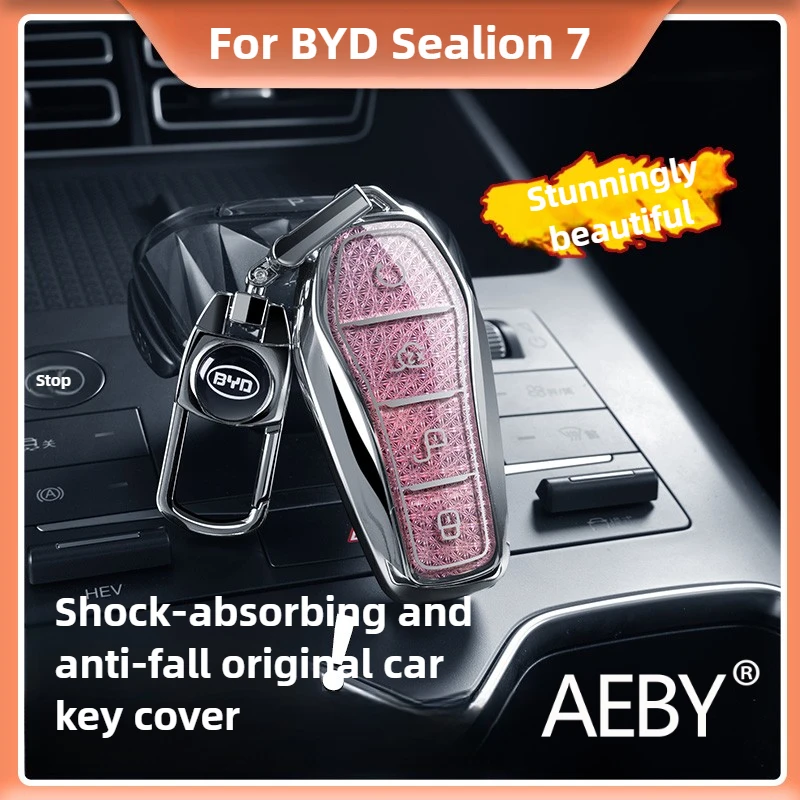 

AEBY For BYD Sealion 7 2024 Custom Fit PVC Key Cover Case Shell, Protective Key Fob Cover Car Accessories Anti-Lost Anti-Scratch