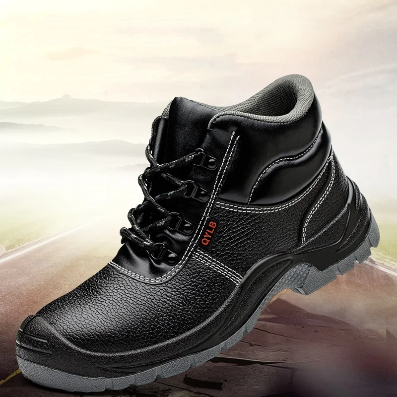 

large size mens fashion steel toe caps work safety boots original leather worker shoes tooling security boot safe ankle botas