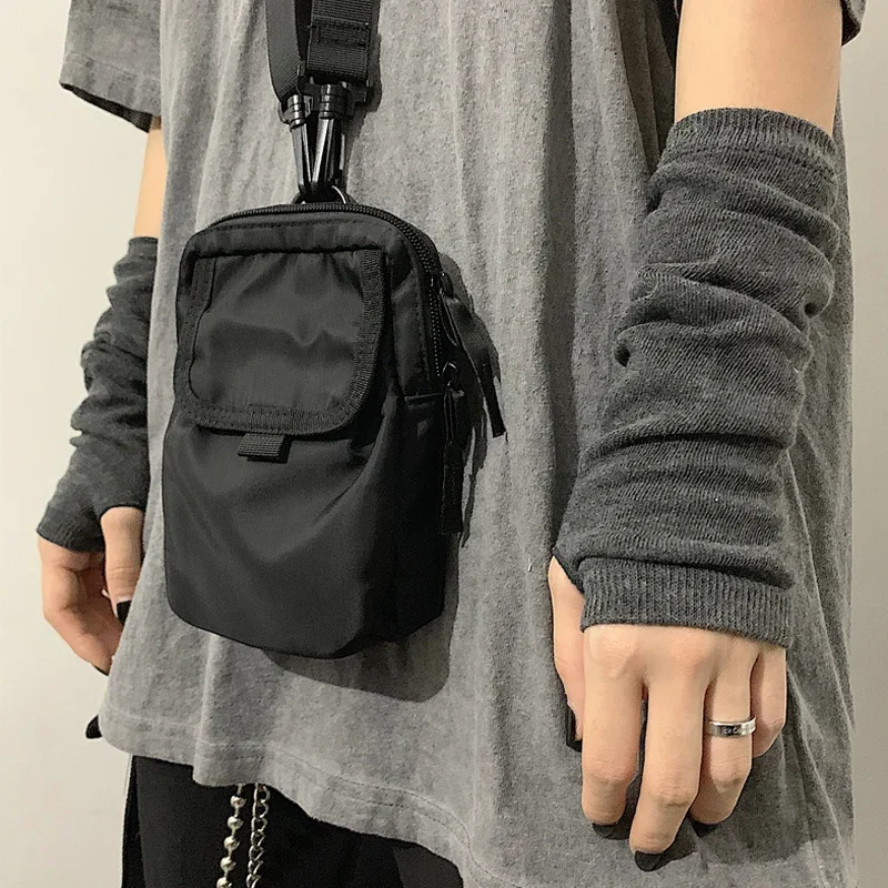 Guantes sin dedos de manga larga Punk para mujer y hombre, manoplas tejidas a rayas de Hip-Hop para codo, calentador de brazo elástico para invierno al aire libre