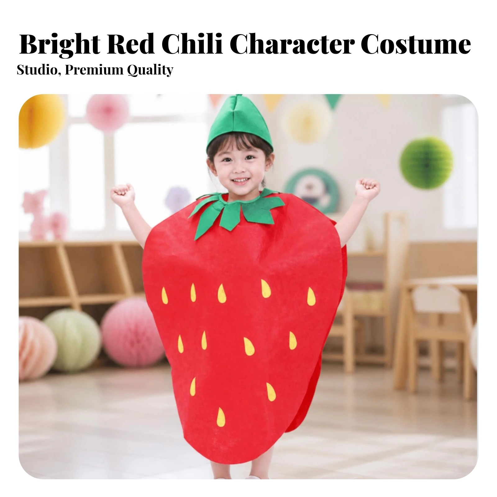 Tomato Outfit Pull-on Dress-up Costume Vegetable Costume Comfortable Ensemble Lightweight for Children, School Performances
