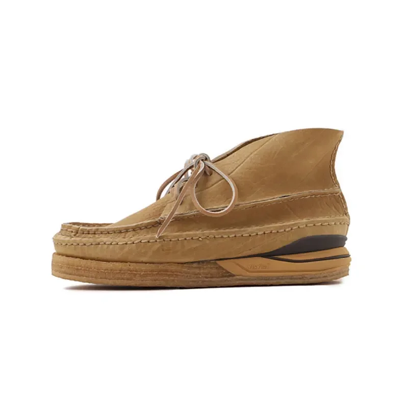 VISVIM hand-stitched bison leather Goodyear casual thick-soled comfort shoes