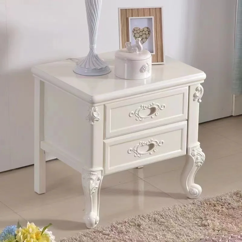 Factory wholesale retro solid wood European bedside table oak bedside several bedrooms storage lockers retro old