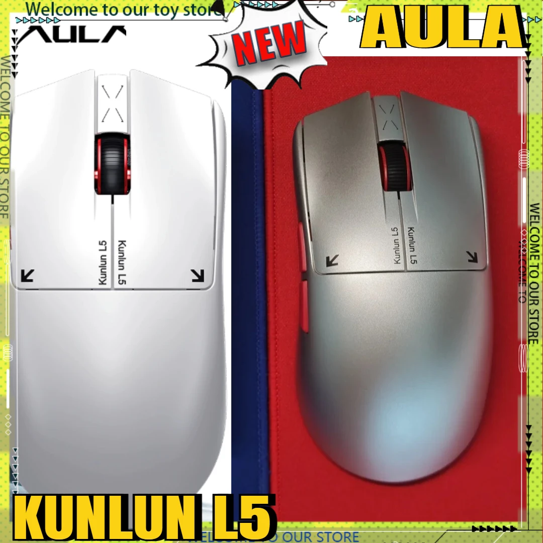 AULA KUNLUN L5 Wireless Gaming Mouse 59g SSHS 2.0 Electromagnetic Switch PAW3955 EVO 26000 DPI 8K Polling Tri-Mode 90H 2026 NEW