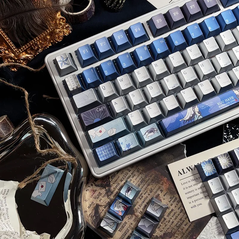 Metallic paint Sublimation Original height PBT keycaps Adapted mechanical keyboard keycaps Cross shaft core