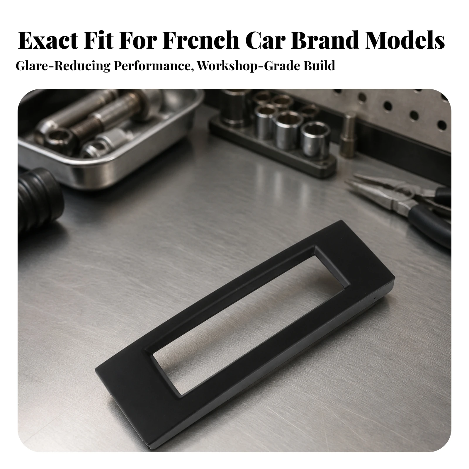 Car Screen Frame Bezel High-Quality Car Stereo Screen Frame Dashboard Trim Bezel Slim Fade-Resistant for Center Console