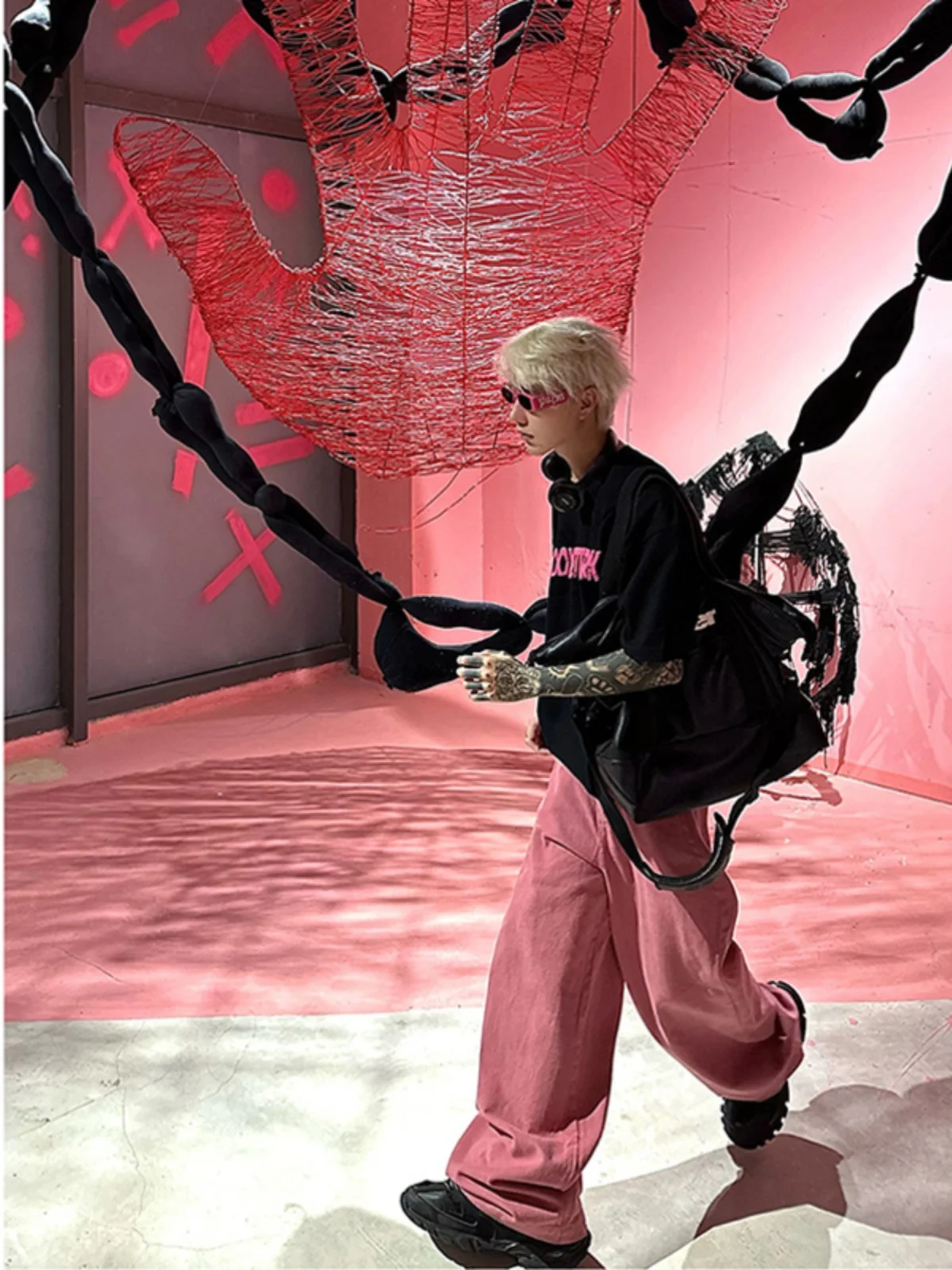 

Dirt Pink Straight Leg Jeans Boys American High Street Sle Summer Dopane Wearing Long Pants Cotton Polyester Blend
