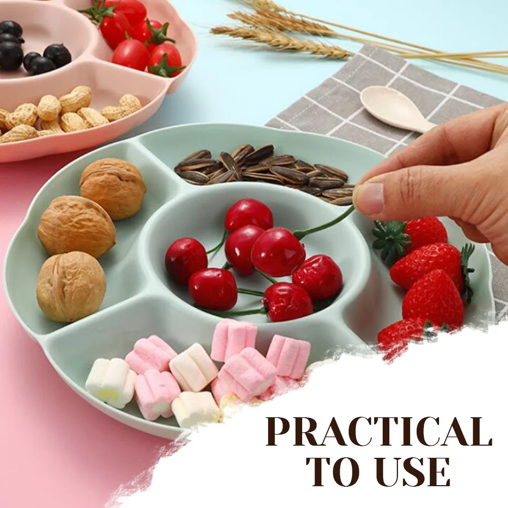 

4 pcs Compartment Fruit Plate Veggie Tray Food Trays Snack Household Pp Fresh Platter Serving Dried Fruits Kitchen Barware