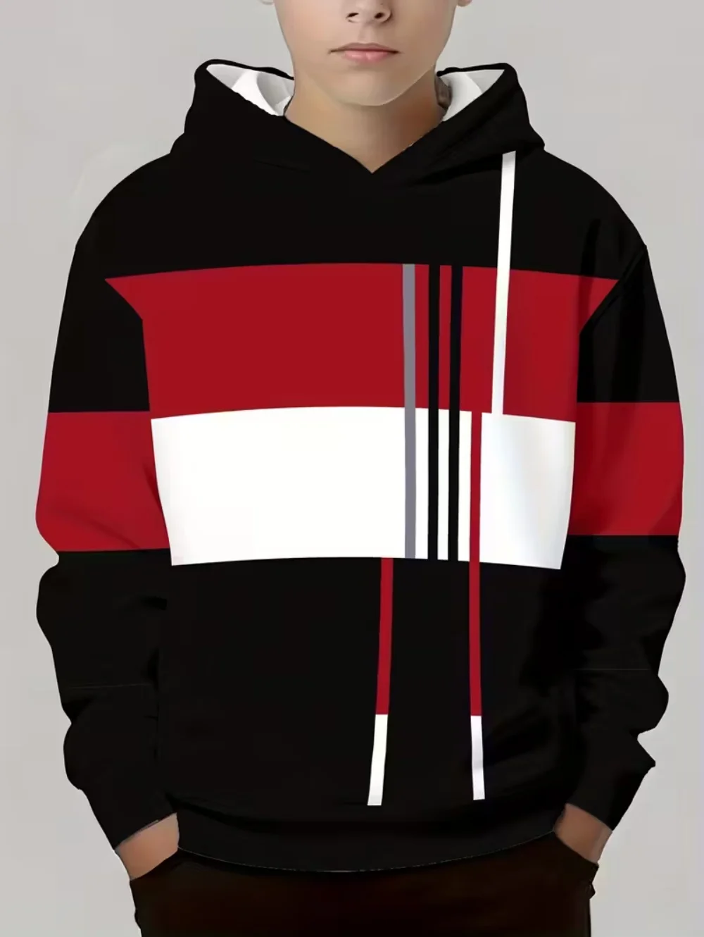 Kids Hoodie Gradient Paris 3D Print Graphic Fashion Child Sweatshirt Kids Clothing Round Neck Hoodies for Boy Street Casual Tops