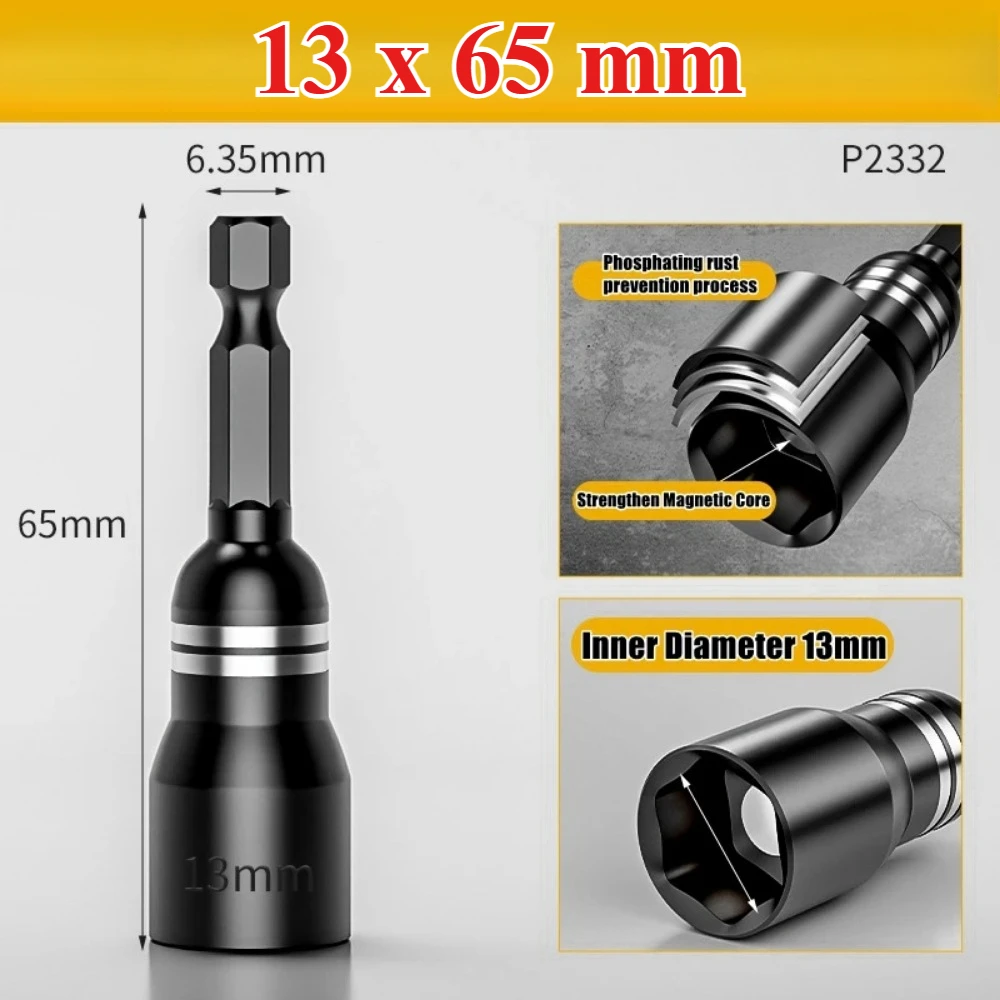 10/7/6 stücke Hex Magnetische Steckschlüssel Buchse Elektrische Bohrer Werkzeug Zubehör Auto Reparatur Werkzeug Auswirkungen Verlängerung Buchse Adapter – Detail 8