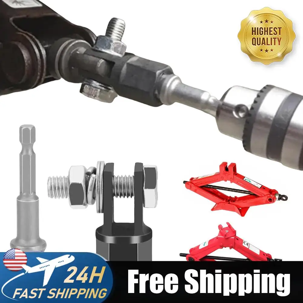 

1/2 Inch Car Scissor Jack Adapter Car Jacks Lifting Equipment Automotive Jack Drill Adapter Use with Electric Drill Drive Impact