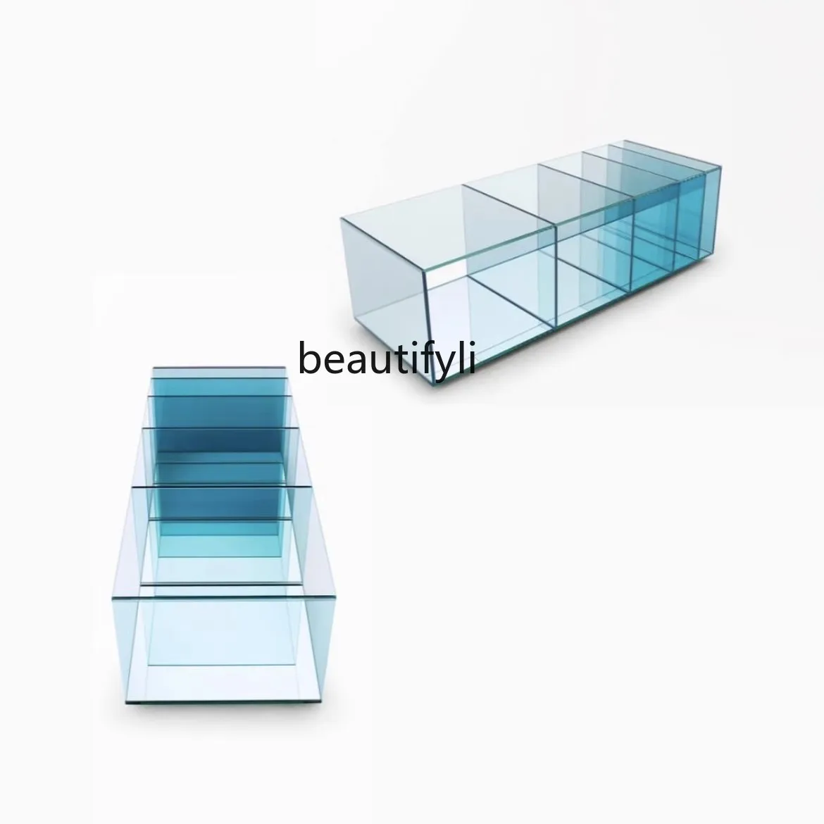 Italian minimalist gradual change color glass display cabinet living room display cabinet wall ornament storage cabinet