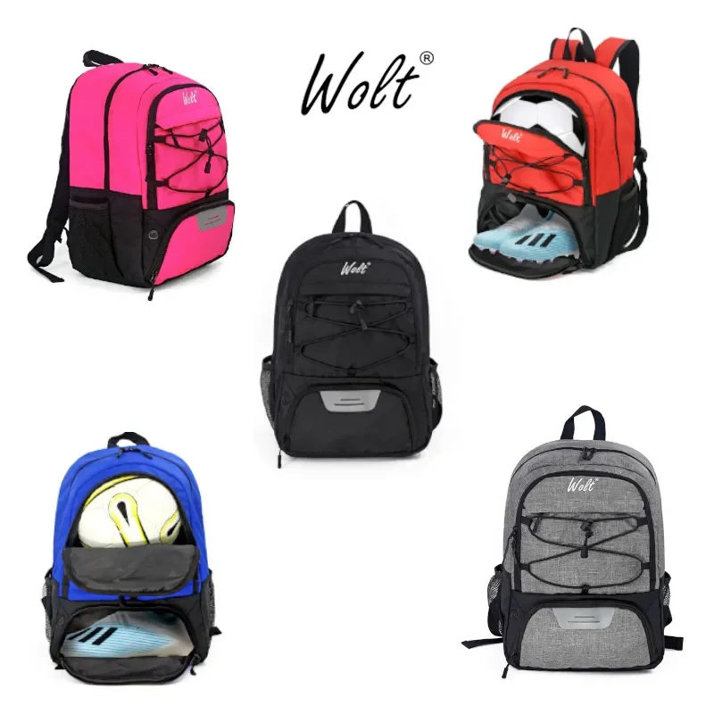 Custom Logo Casual Travel School Student Gym Rucksack Sports Bag Basketball Football Soccer Backpack with Shoes Compartment