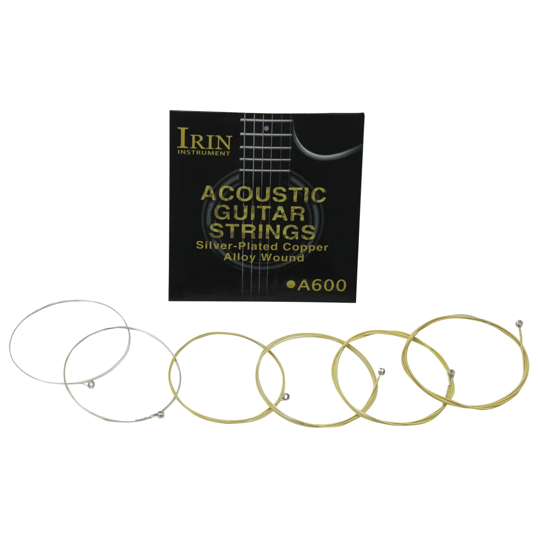 IRIN A600 6Pcs/Set Acoustic Guitar Strings Silver Plated Brass Folk Guitar Strings Stringed Instruments Guitar Parts Accessories