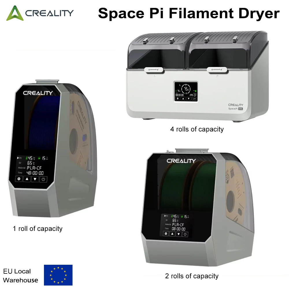 Secador de Filamento Creality Space Pi/Dryer Plus/SpacePi X4L para 1-4 Consumíveis de Impressora 3D 360 ° Peça de Atualização para Aquecedor de Ar Quente