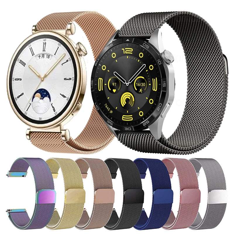 

Ремешок металлический для смарт-часов Huawei Watch GT 4 46 мм 41 мм, браслет с магнитной петлей для Huawei Watch GT 4 3 2, 18/20/22 мм