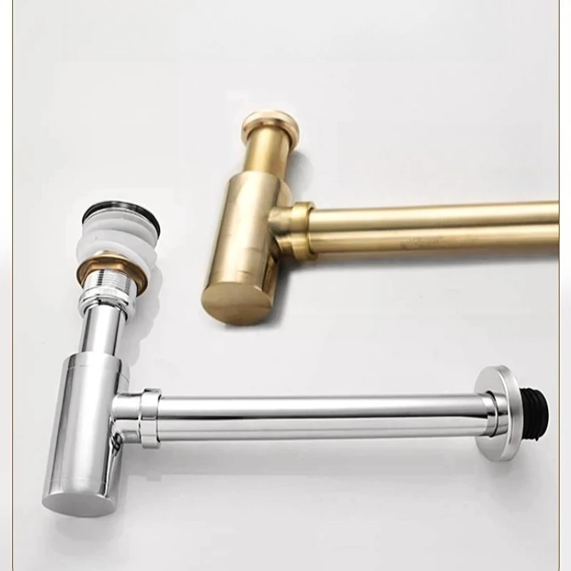 Brass Partition Toilet Basin Anti Insect and Anti Odor Bouncing Wall Drain Pipe Set