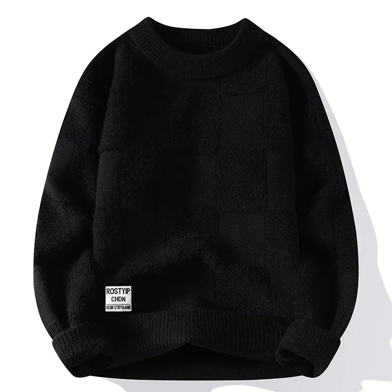 New Men's Pullover Knitted Sweater Autumn and Winter Crew Neck Men's Warm Pullover Sweater