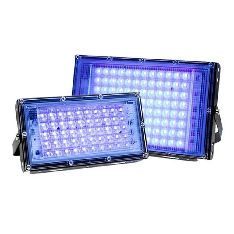 395nm 400nm LED UV floodlight  ultrafialové záření jeviště lampa 50W 100W LED jeviště blacklight vodotěsný diskotéka večírek jeviště podsvícení