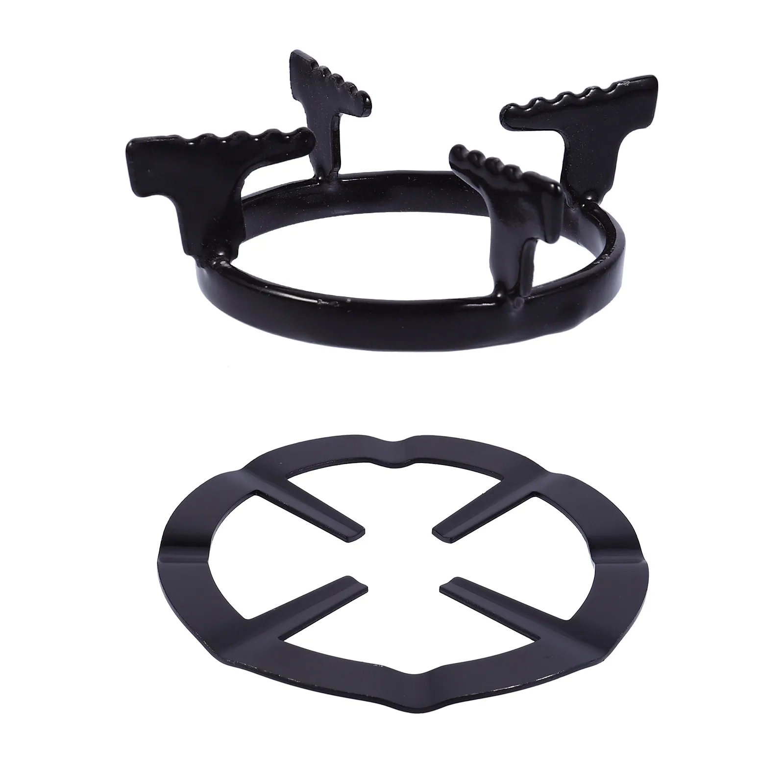 2Pcs Gas Stove Racks High Quality Thick Material Non Rust Kitchen Pot Stands Iron Round Pot Holders Gas Burner Rings Cooking